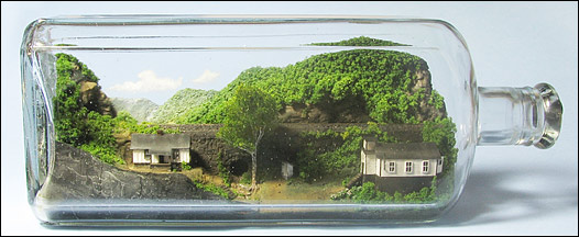 west virginia coal camp art landscape scene in a bottle